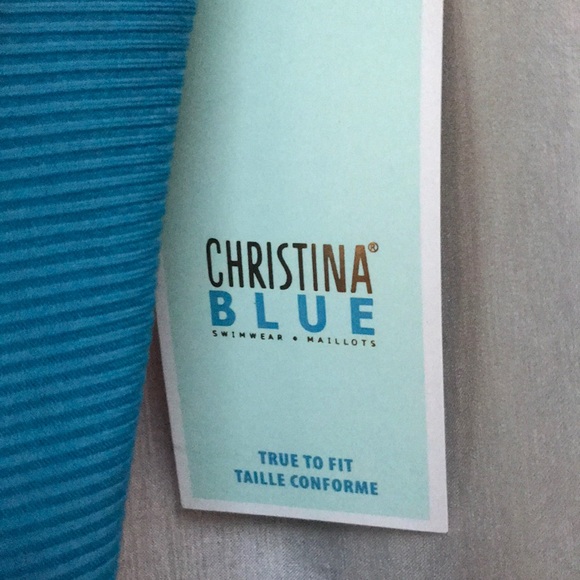 Christina Blue teal swimsuit - Picture 6 of 10